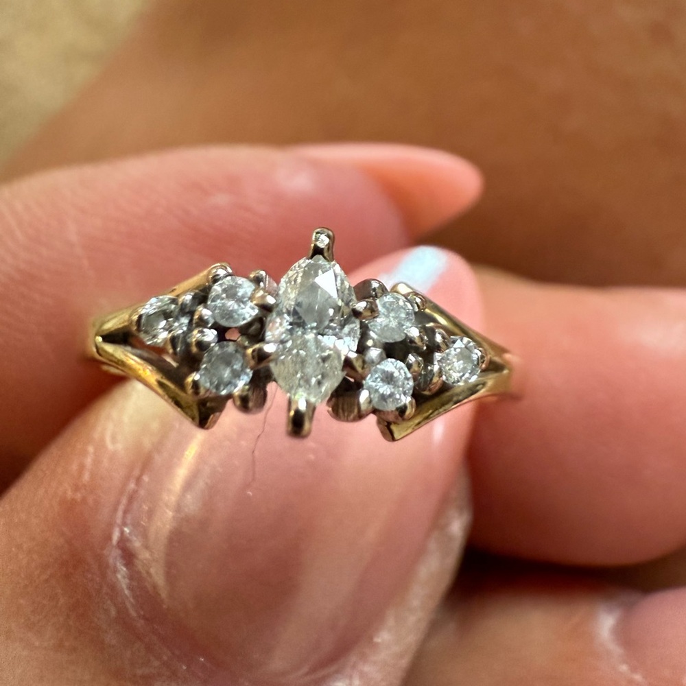 Elegant 10K Gold Diamond Ring